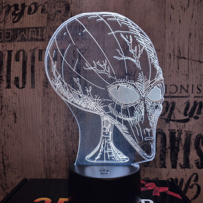 Ufó fej 7 színű 3D led lámpa