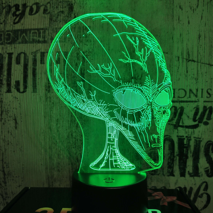 Ufó fej 7 színű 3D led lámpa