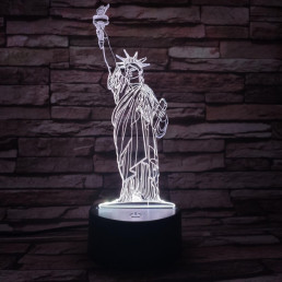 Szabadság-szobor 7 színű 3D led lámpa