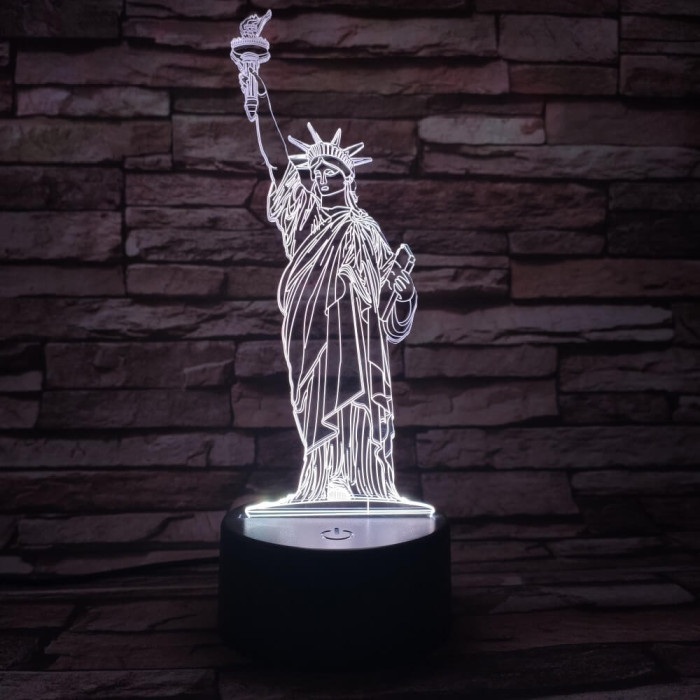 Szabadság-szobor 7 színű 3D led lámpa
