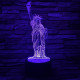 Szabadság-szobor 7 színű 3D led lámpa