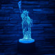 Szabadság-szobor 7 színű 3D led lámpa