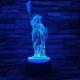 Szabadság-szobor 7 színű 3D led lámpa