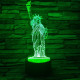 Szabadság-szobor 7 színű 3D led lámpa