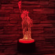 Szabadság-szobor 7 színű 3D led lámpa