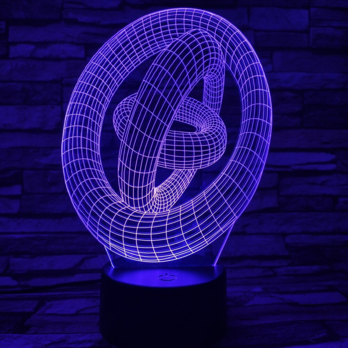 Abstrakt 7 színű 3D led lámpa
