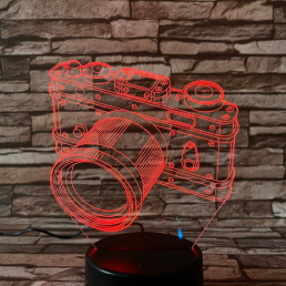 Fényképezőgép Retro 7 színű 3D led lámpa