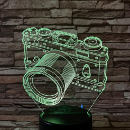 Fényképezőgép Retro 7 színű 3D led lámpa