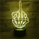 Középső Ujj 7 színű  3D led lámpa