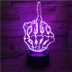 Középső Ujj 7 színű  3D led lámpa