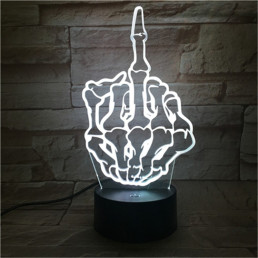 Középső Ujj 7 színű  3D led lámpa