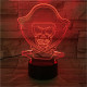 Kalóz halálfej 7 színű 3D led lámpa