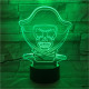 Kalóz halálfej 7 színű 3D led lámpa