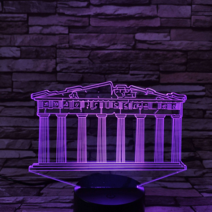 Akropolisz 7 színű 3D led lámpa
