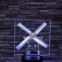 Szélmalom 7 színű 3D led lámpa
