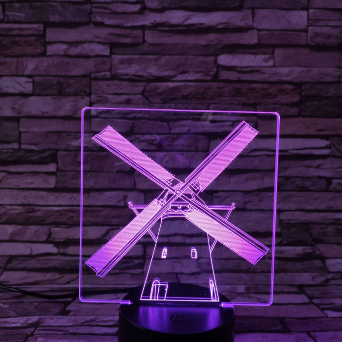 Szélmalom 7 színű 3D led lámpa