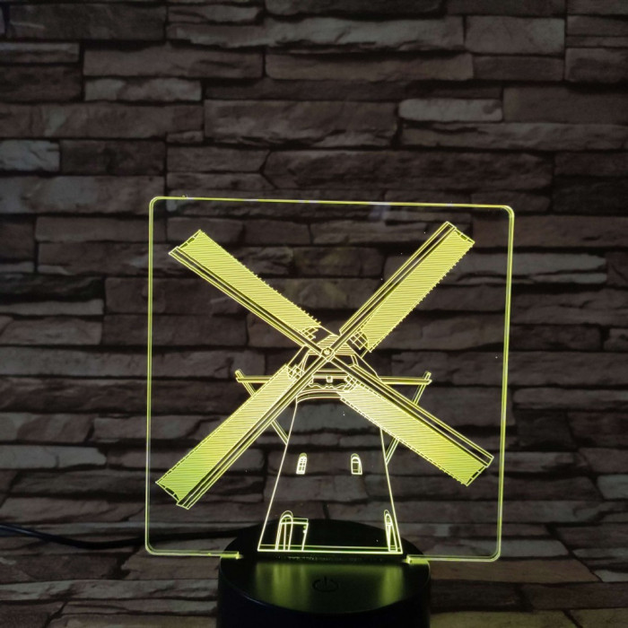Szélmalom 7 színű 3D led lámpa