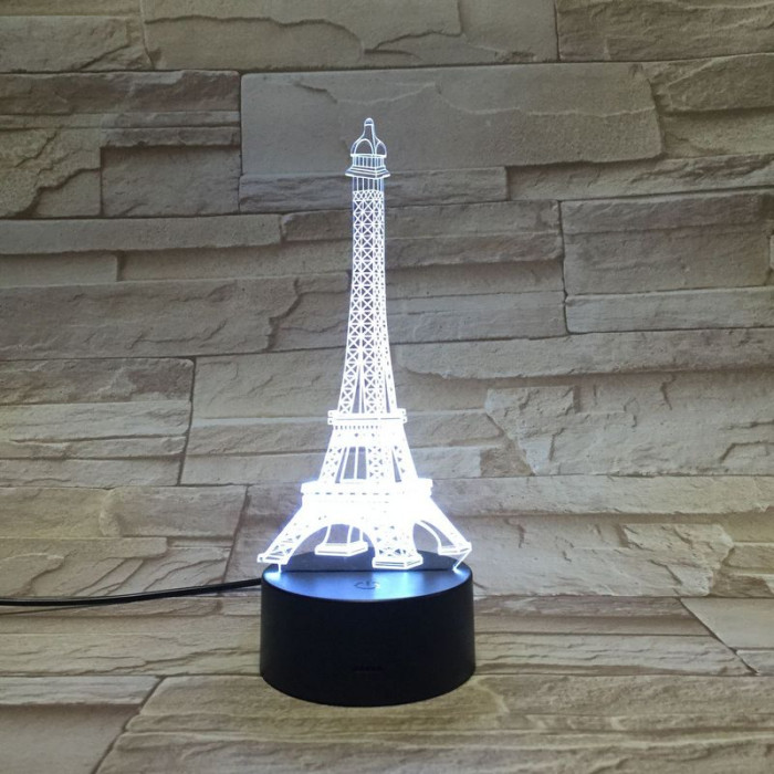 Eiffel 7 színű 3D led lámpa