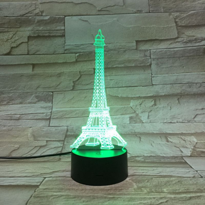 Eiffel 7 színű 3D led lámpa