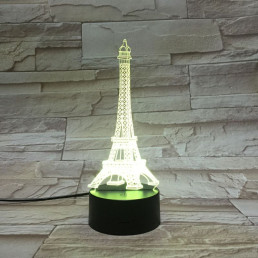 Eiffel 7 színű 3D led lámpa