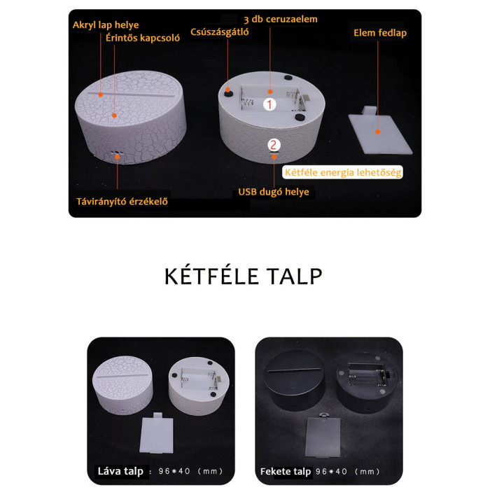 Varázslatos Unikornis 7 színű LED Lámpa – Egyedi névvel