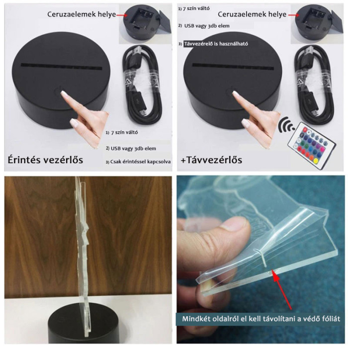 Varázslatos Unikornis 7 színű LED Lámpa – Egyedi névvel