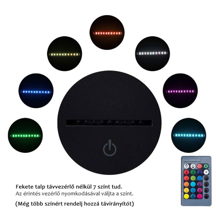 Egyedi fotógravírozás 7 színű 3D led lámpa