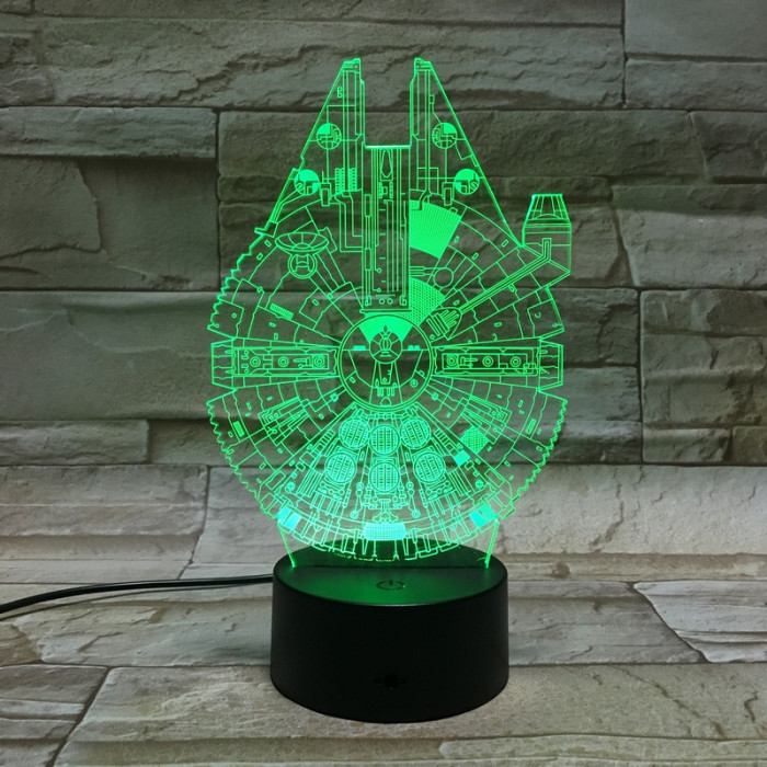 Űrhajó 7 színű 3D led lámpa