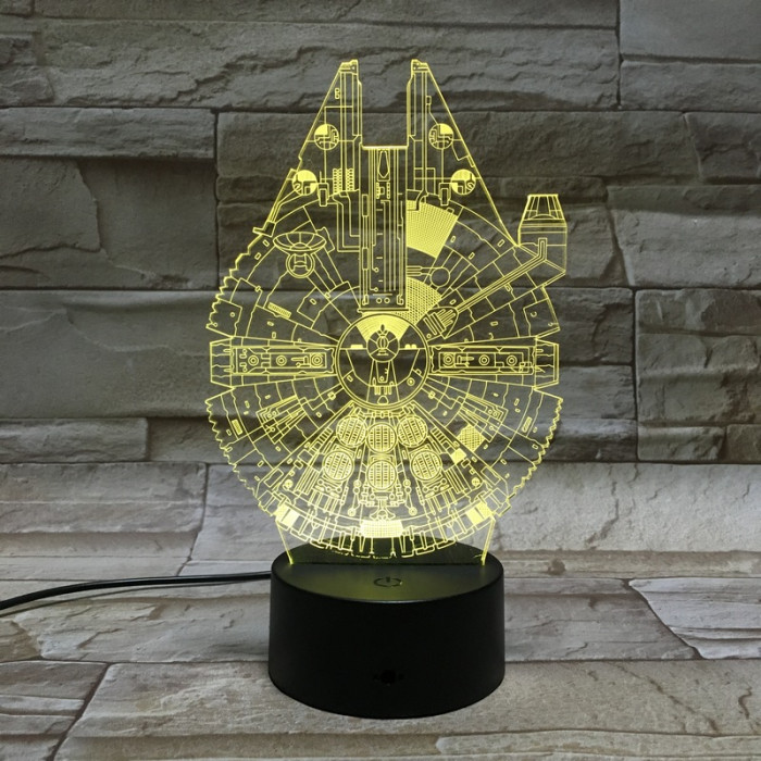 Űrhajó 7 színű 3D led lámpa