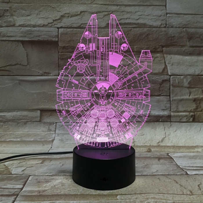 Űrhajó 7 színű 3D led lámpa