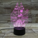 Űrhajó 7 színű 3D led lámpa