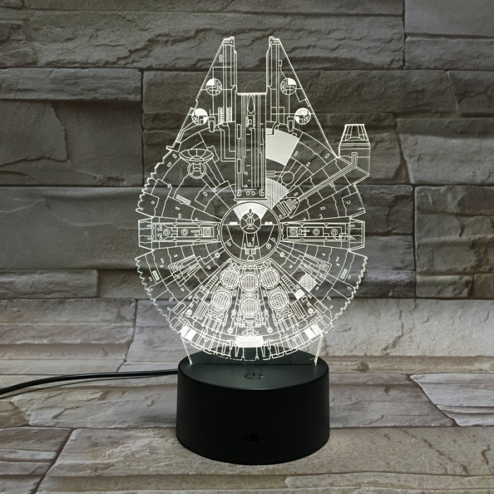 Űrhajó 7 színű 3D led lámpa