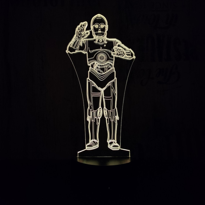 Robot  7 színű 3D led lámpa