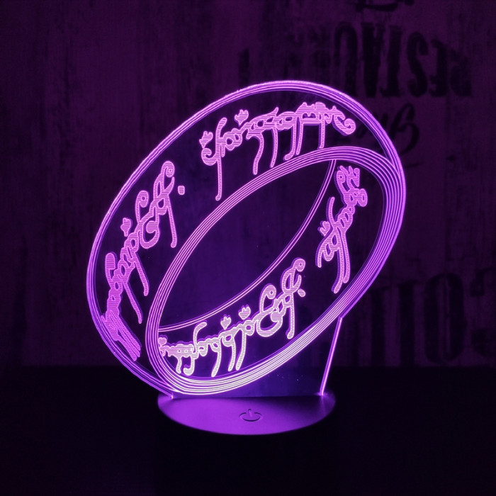 Gyűrű 7 színű 3D led lámpa