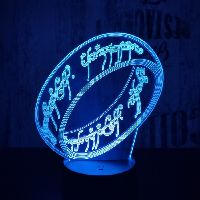 Gyűrű 7 színű 3D led lámpa