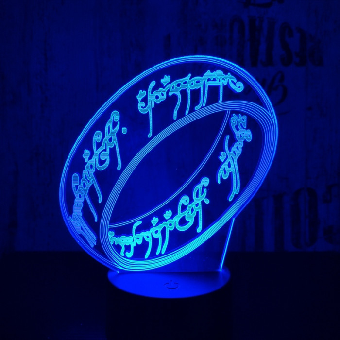 Gyűrű 7 színű 3D led lámpa