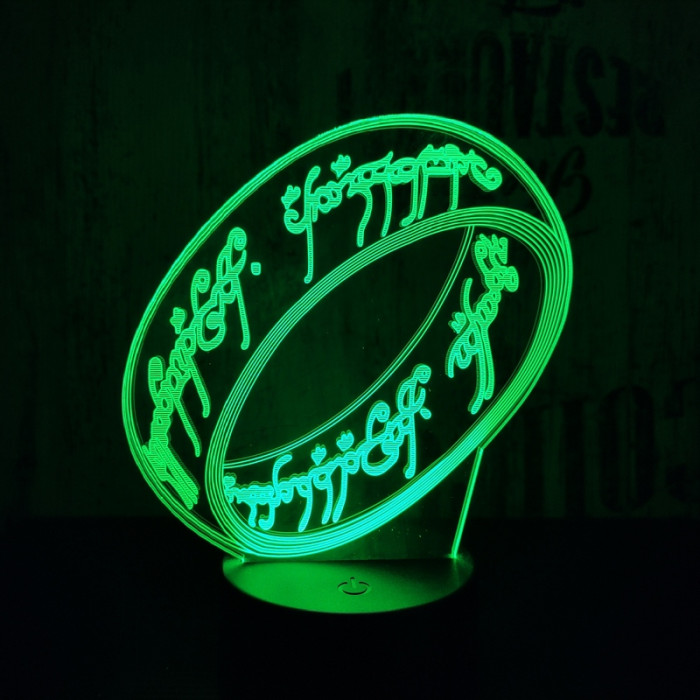 Gyűrű 7 színű 3D led lámpa