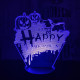 Happy Halloween 7 színű 3D led lámpa
