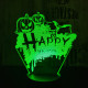 Happy Halloween 7 színű 3D led lámpa
