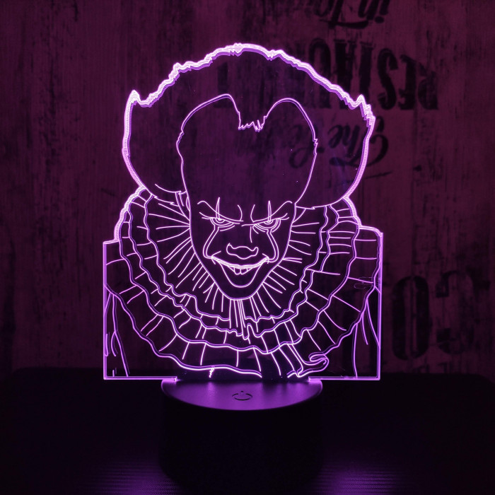 Bohóc 7 színű 3D led lámpa