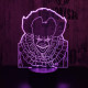 Bohóc 7 színű 3D led lámpa