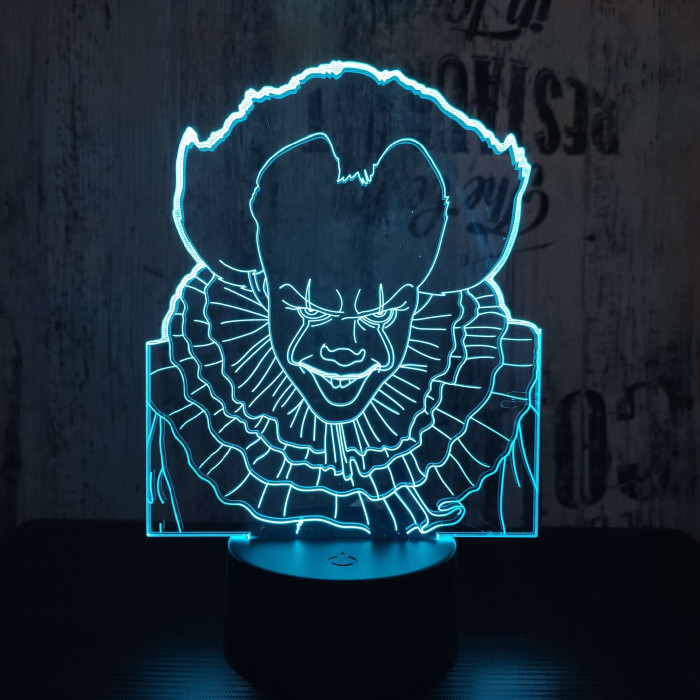 Bohóc 7 színű 3D led lámpa