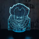 Bohóc 7 színű 3D led lámpa