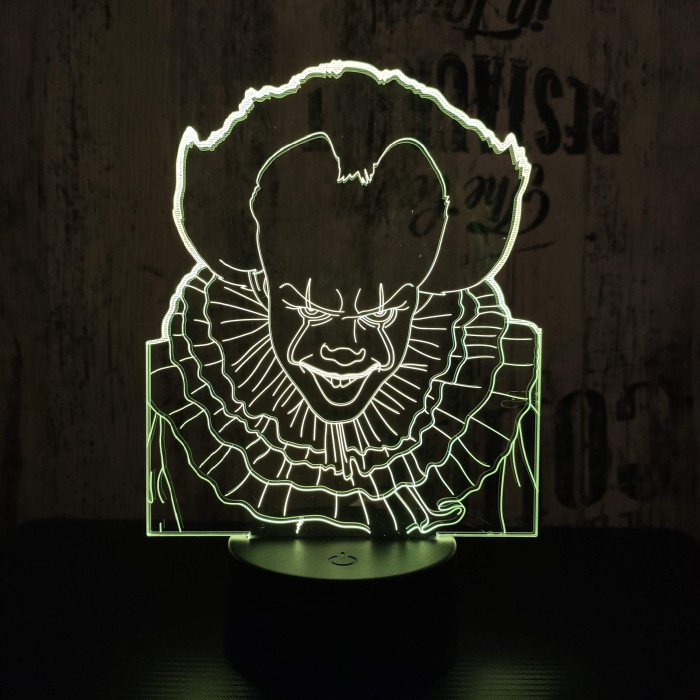 Bohóc 7 színű 3D led lámpa