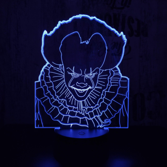 Bohóc 7 színű 3D led lámpa