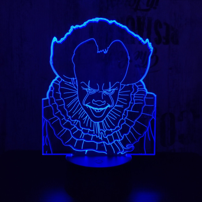 Bohóc 7 színű 3D led lámpa