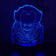 Bohóc 7 színű 3D led lámpa