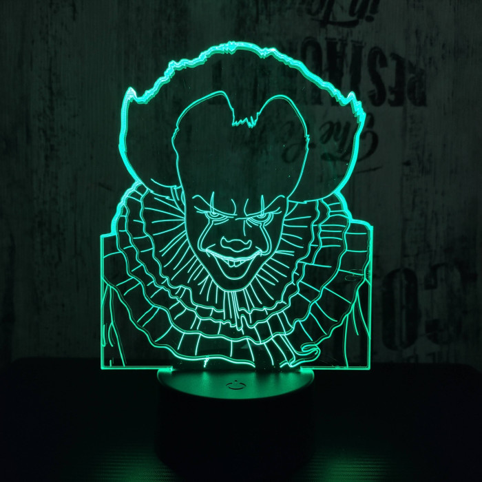 Bohóc 7 színű 3D led lámpa