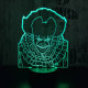 Bohóc 7 színű 3D led lámpa