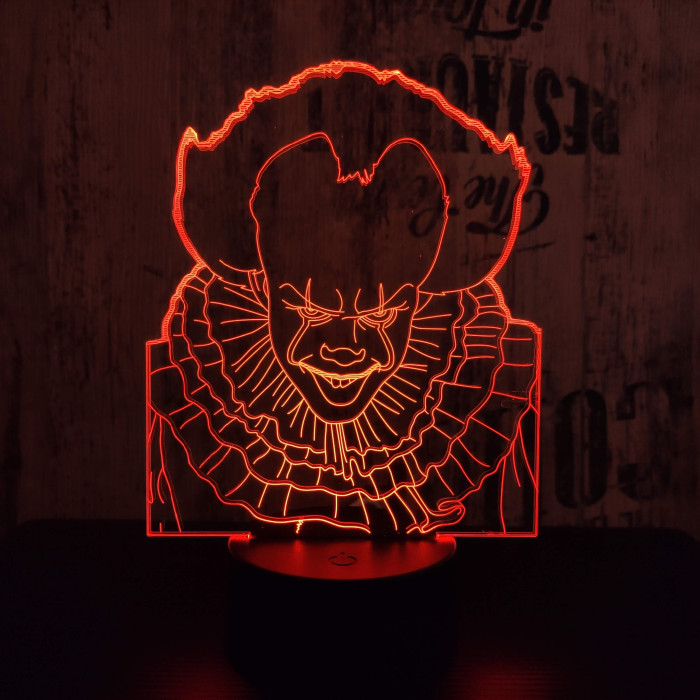 Bohóc 7 színű 3D led lámpa